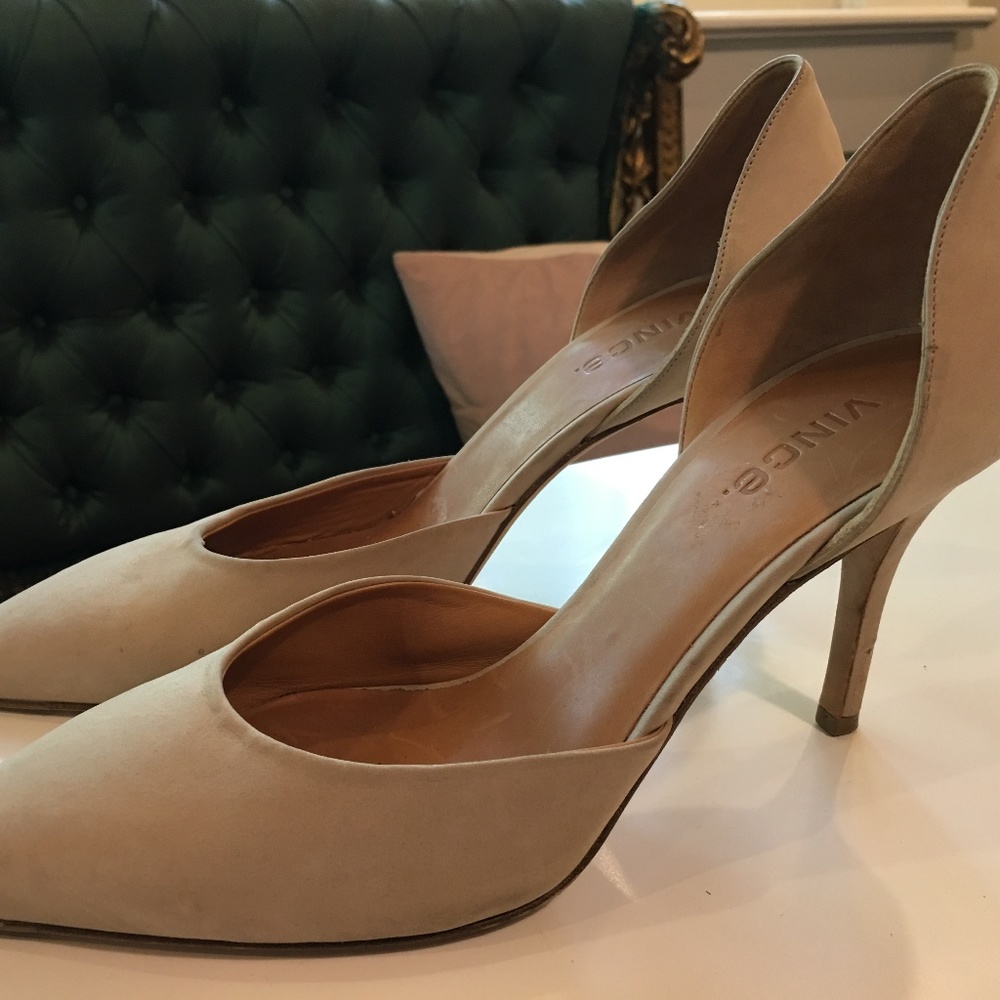 Vince Nude Celeste D'orsay Suede / Sz 10 Pumps